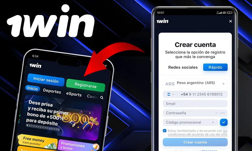 Registro rápido 1Win app