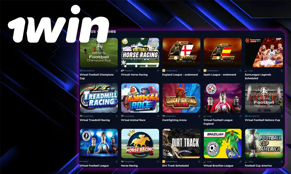 Deportes virtuales 1win en vivo